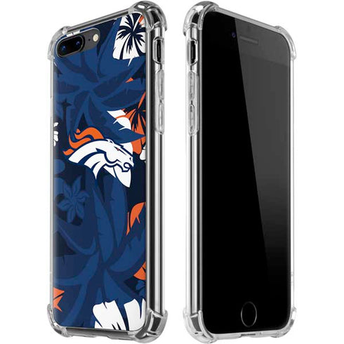 NFL Denver Broncos Tropical Print iPhone 7/8 Plus Clear Case