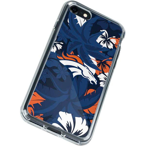 NFL Denver Broncos Tropical Print iPhone SE (2nd & 3rd Gen) Clear Case
