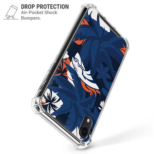 NFL Denver Broncos Tropical Print iPhone XR Clear Case