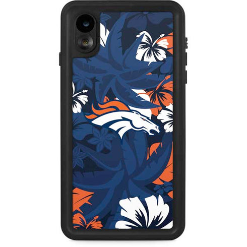 NFL Denver Broncos Tropical Print iPhone XR Waterproof Case