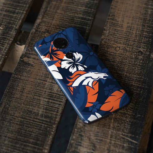 NFL Denver Broncos Tropical Print Moto E5 Plus Skin