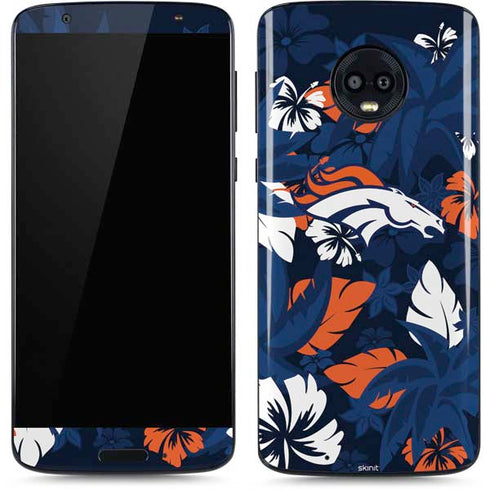 NFL Denver Broncos Tropical Print Moto G6 Skin