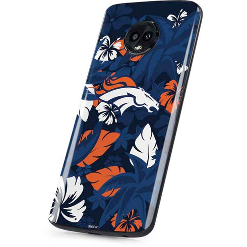 NFL Denver Broncos Tropical Print Moto G6 Skin