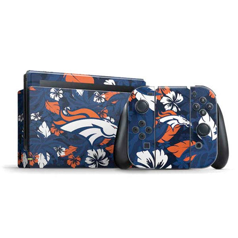 NFL Denver Broncos Tropical Print Nintendo Switch Bundle Skin
