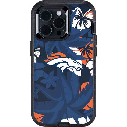 NFL Denver Broncos Tropical Print Otterbox Defender iPhone Skin