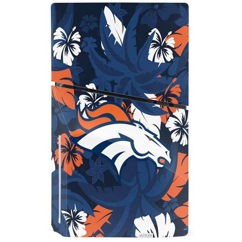 NFL Denver Broncos Tropical Print PS5 Slim Disk Console Skin