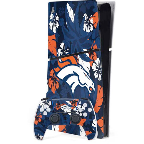 NFL Denver Broncos Tropical Print PS5 Slim Digital Edition Bundle Skin
