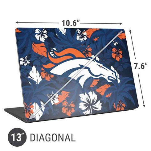 NFL Denver Broncos Tropical Print Universal Laptop 13in (10.6 x 7.6in) Skin