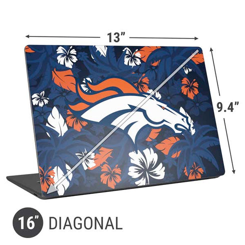 NFL Denver Broncos Tropical Print Universal Laptop 16in (13 x 9.4in) Skin