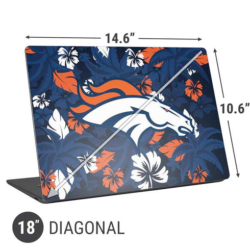 NFL Denver Broncos Tropical Print Universal Laptop 18in (14.6 x 10.6in) Skin