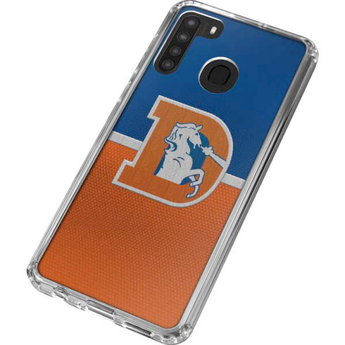 NFL Denver Broncos Vintage Galaxy A21 Clear Case