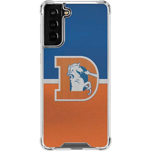 NFL Denver Broncos Vintage Galaxy S21 FE Clear Case