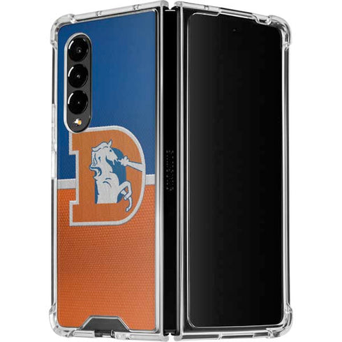 NFL Denver Broncos Vintage Galaxy Z Fold4 5G Clear Case