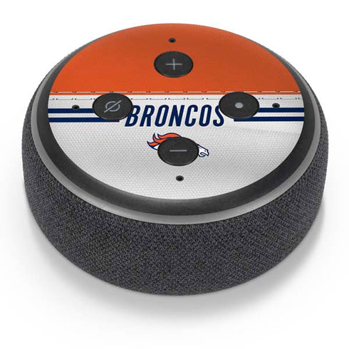 NFL Denver Broncos White Striped Amazon Echo Dot Skin