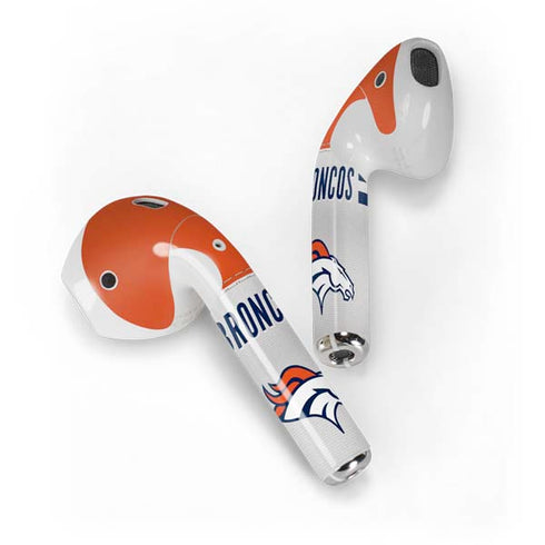 NFL Denver Broncos White Striped Apple AirPods Skin