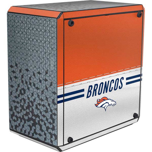 NFL Denver Broncos White Striped Cooler Master MasterBox Q300L Mini Tower Skin