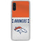 NFL Denver Broncos White Striped Galaxy A10e Clear Case