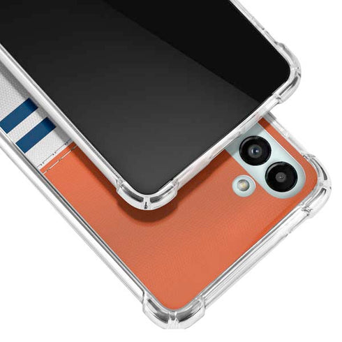 NFL Denver Broncos White Striped Galaxy A13 5G Clear Case