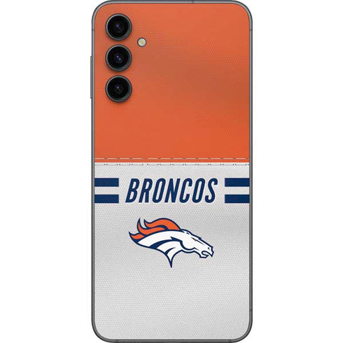 NFL Denver Broncos White Striped Galaxy A14 5G Skin
