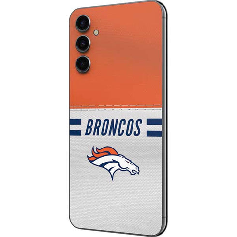 NFL Denver Broncos White Striped Galaxy A14 5G Skin