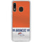 NFL Denver Broncos White Striped Galaxy A20 Clear Case