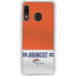NFL Denver Broncos White Striped Galaxy A20 Clear Case