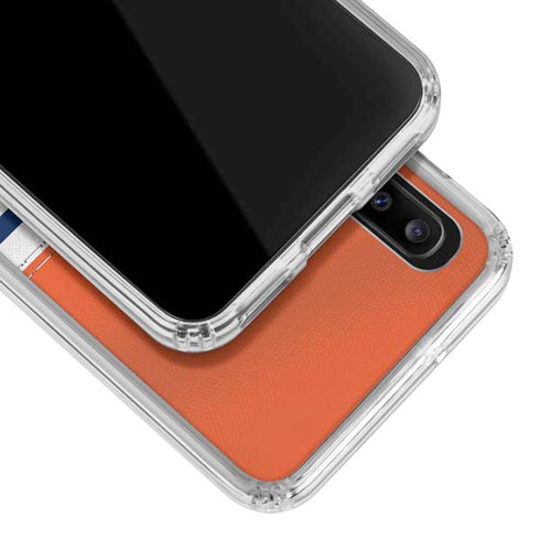 NFL Denver Broncos White Striped Galaxy A30 Clear Case