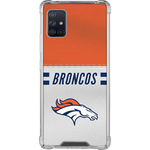 NFL Denver Broncos White Striped Galaxy A51 5G Clear Case