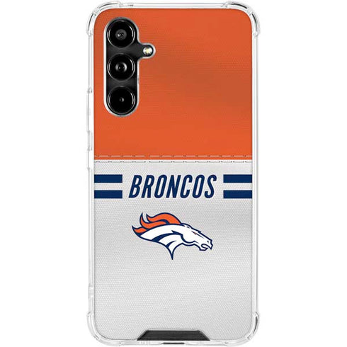 NFL Denver Broncos White Striped Galaxy A54 5G Clear Case