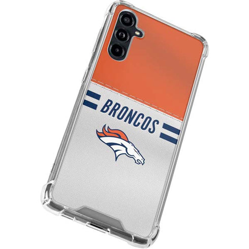 NFL Denver Broncos White Striped Galaxy A54 5G Clear Case