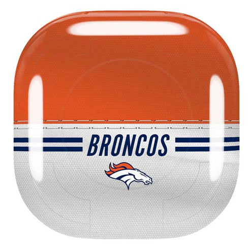 NFL Denver Broncos White Striped Galaxy Buds Pro Skin