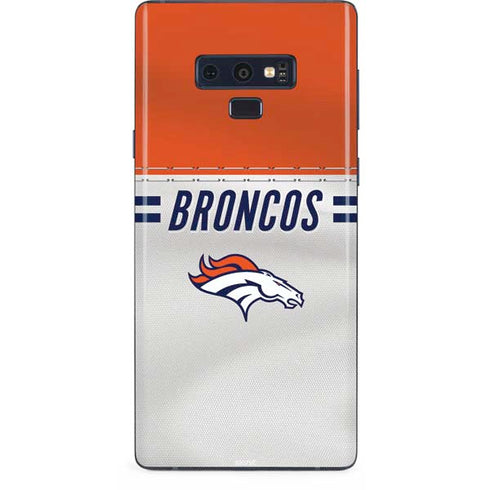 NFL Denver Broncos White Striped Galaxy Note 9 Skin