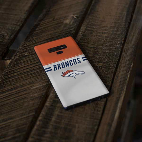 NFL Denver Broncos White Striped Galaxy Note 9 Skin