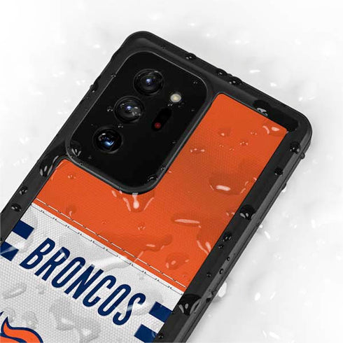 NFL Denver Broncos White Striped Galaxy Note20 Ultra 5G Waterproof Case