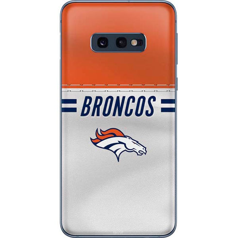 NFL Denver Broncos White Striped Galaxy S10e Skin