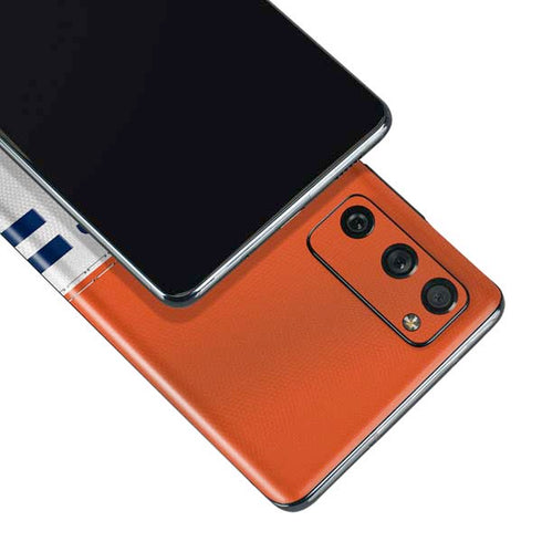 NFL Denver Broncos White Striped Galaxy S20 Fan Edition Skin