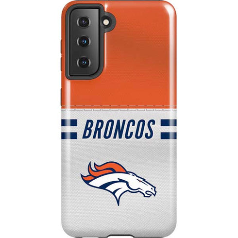NFL Denver Broncos White Striped Galaxy S21 5G Pro Case