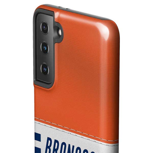 NFL Denver Broncos White Striped Galaxy S21 FE Pro Case