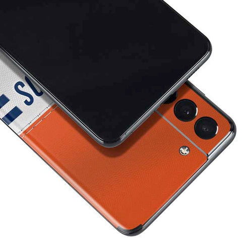 NFL Denver Broncos White Striped Galaxy S21 Plus 5G Skin