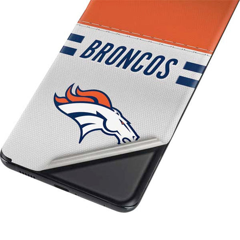 NFL Denver Broncos White Striped Galaxy S21 Plus 5G Skin