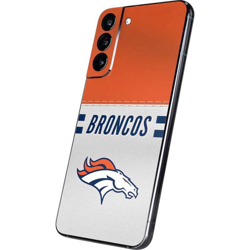 NFL Denver Broncos White Striped Galaxy S22 Plus Skin