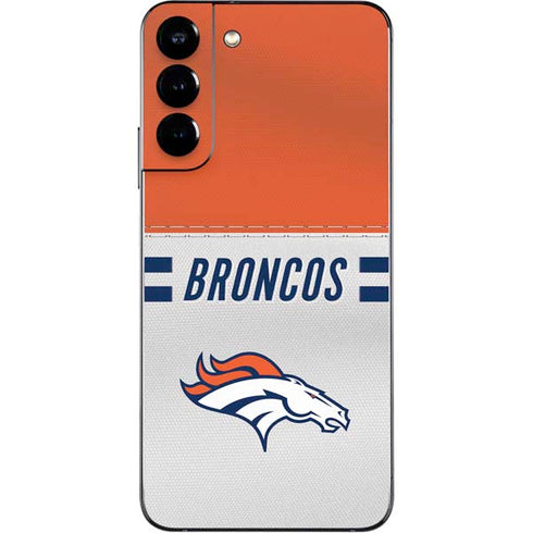 NFL Denver Broncos White Striped Galaxy S22 Plus Skin