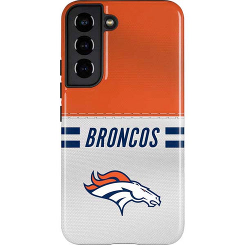 NFL Denver Broncos White Striped Galaxy S22 Pro Case