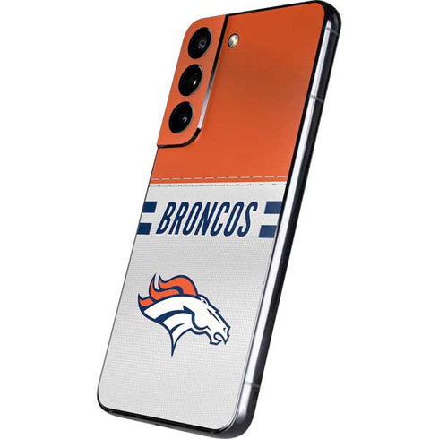 NFL Denver Broncos White Striped Galaxy S22 Skin