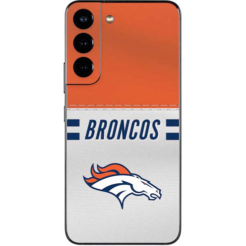 NFL Denver Broncos White Striped Galaxy S22 Skin
