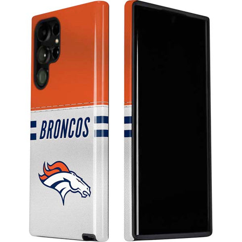 NFL Denver Broncos White Striped Galaxy S22 Ultra Pro Case