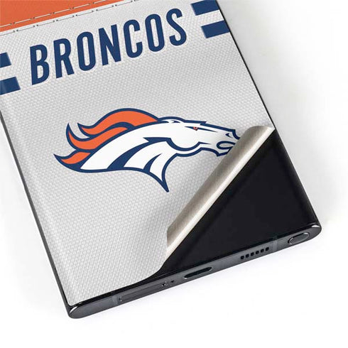 NFL Denver Broncos White Striped Galaxy S22 Ultra Skin