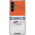 NFL Denver Broncos White Striped Galaxy S23 FE Clear Case