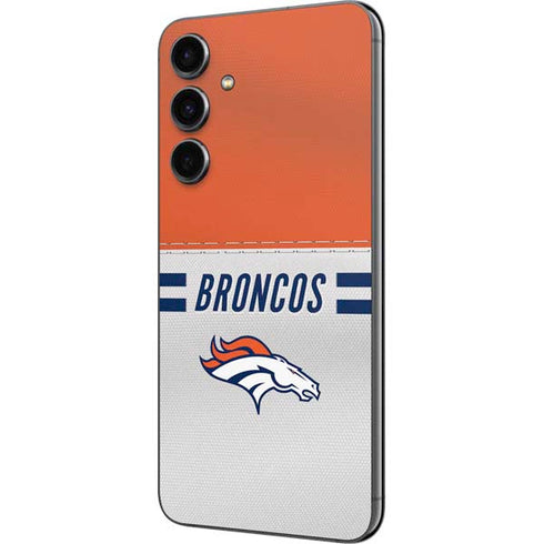 NFL Denver Broncos White Striped Galaxy S23 FE Skin