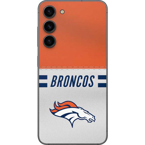 NFL Denver Broncos White Striped Galaxy S23 Plus Skin